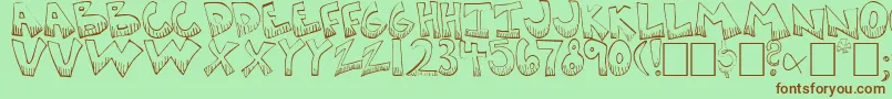 Krazykool Font – Brown Fonts on Green Background