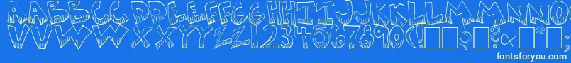 Krazykool Font – Yellow Fonts on Blue Background