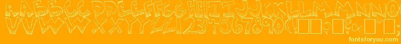 Шрифт Krazykool – жёлтые шрифты на оранжевом фоне