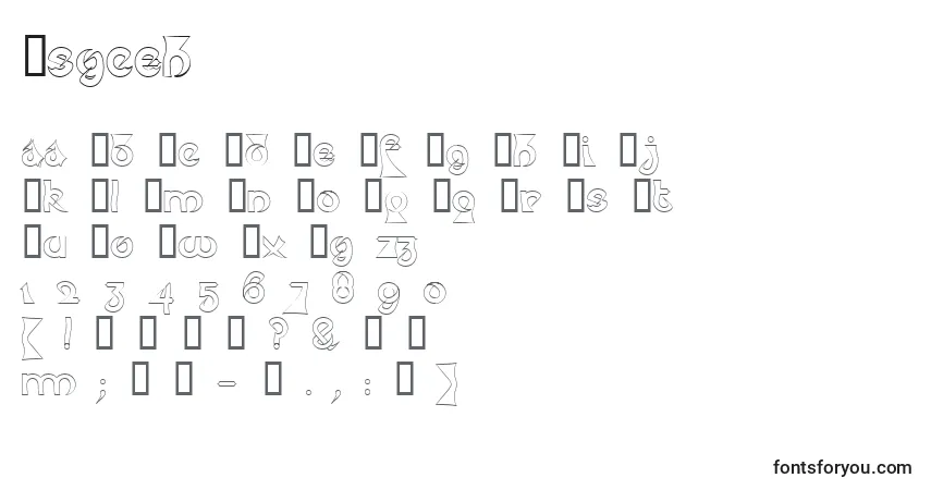 Czcionka Psyceh   (137401) – alfabet, cyfry, specjalne znaki