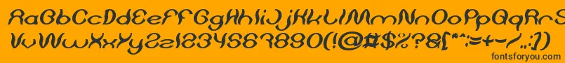 Czcionka Psychedelic Bold Italic – czarne czcionki na pomarańczowym tle