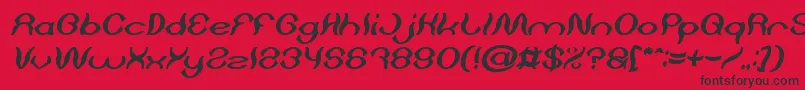 フォントPsychedelic Bold Italic – 赤い背景に黒い文字