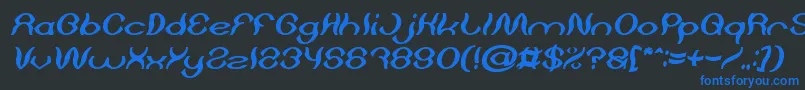 Psychedelic Bold Italic Font – Blue Fonts on Black Background