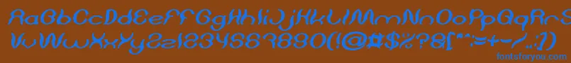 フォントPsychedelic Bold Italic – 茶色の背景に青い文字
