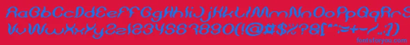 Czcionka Psychedelic Bold Italic – niebieskie czcionki na czerwonym tle