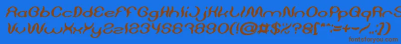 Psychedelic Bold Italic Font – Brown Fonts on Blue Background