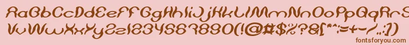 Psychedelic Bold Italic Font – Brown Fonts on Pink Background