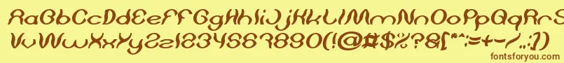 Czcionka Psychedelic Bold Italic – brązowe czcionki na żółtym tle