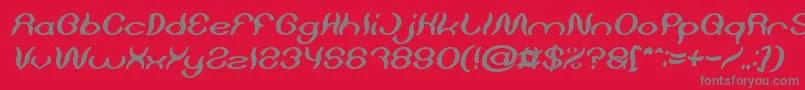 Fonte Psychedelic Bold Italic – fontes cinzas em um fundo vermelho