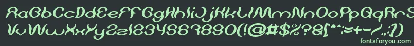 Psychedelic Bold Italic-fontti – vihreät fontit mustalla taustalla