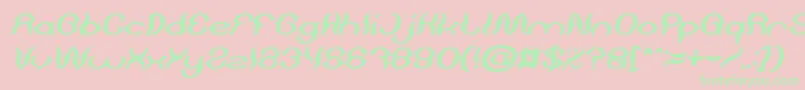 Saiba mais sobre a fonte Psychedelic Bold Italic Fonte Psychedelic Bold Italic – fontes verdes em um fundo rosa