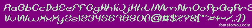 Psychedelic Bold Italic-fontti – vihreät fontit violetilla taustalla