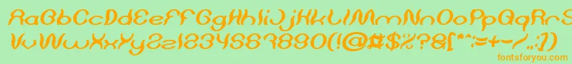 Lisätietoja Psychedelic Bold Italic-fontista Psychedelic Bold Italic-fontti – oranssit fontit vihreällä taustalla