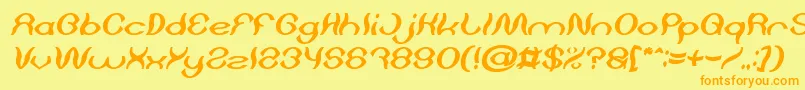 Fonte Psychedelic Bold Italic – fontes laranjas em um fundo amarelo