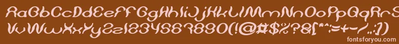 Czcionka Psychedelic Bold Italic – różowe czcionki na brązowym tle