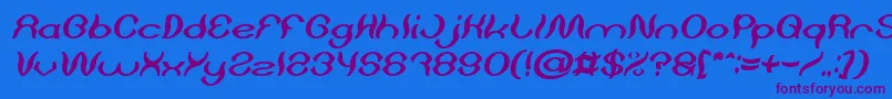 Шрифт Psychedelic Bold Italic – фиолетовые шрифты на синем фоне