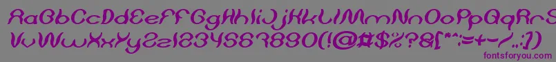 Psychedelic Bold Italic Font – Purple Fonts on Gray Background