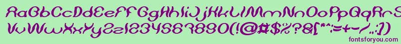 Psychedelic Bold Italic-fontti – violetit fontit vihreällä taustalla