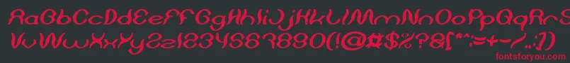 Fonte Psychedelic Bold Italic – fontes vermelhas em um fundo preto