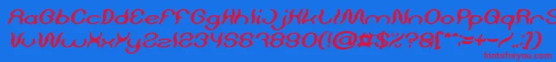 フォントPsychedelic Bold Italic – 赤い文字の青い背景