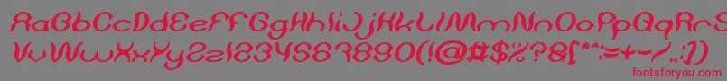 Psychedelic Bold Italic Font – Red Fonts on Gray Background
