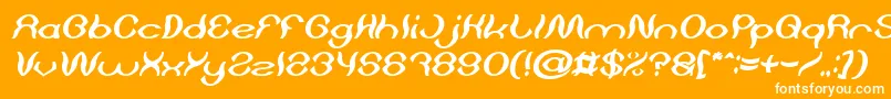 Psychedelic Bold Italic-fontti – valkoiset fontit oranssilla taustalla