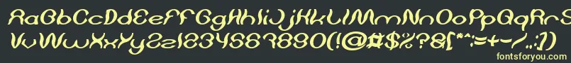 Psychedelic Bold Italic-fontti – keltaiset fontit mustalla taustalla