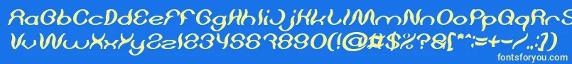 Шрифт Psychedelic Bold Italic – жёлтые шрифты на синем фоне