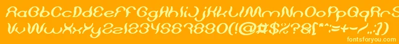 フォントPsychedelic Bold Italic – オレンジの背景に黄色の文字