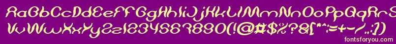 Fonte Psychedelic Bold Italic – fontes amarelas em um fundo roxo