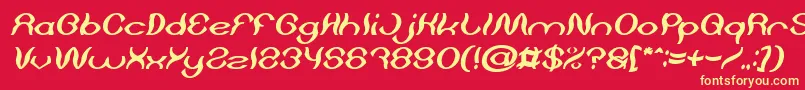 Czcionka Psychedelic Bold Italic – żółte czcionki na czerwonym tle