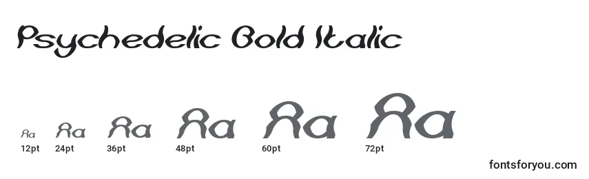 Размеры шрифта Psychedelic Bold Italic