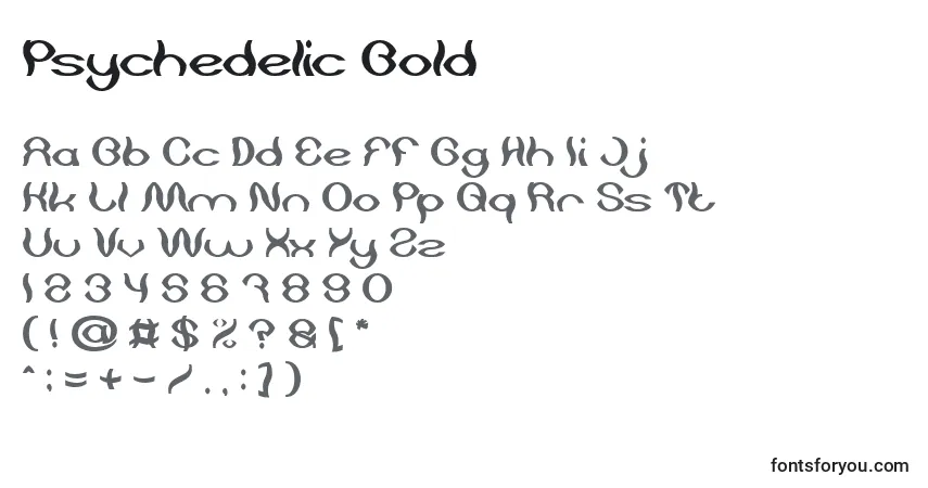 Fuente Psychedelic Bold - alfabeto, números, caracteres especiales