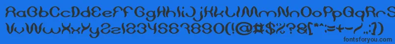 Psychedelic Bold-Schriftart – Schwarze Schriften auf blauem Hintergrund