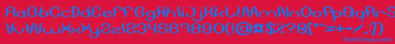 Psychedelic Bold Font – Blue Fonts on Red Background