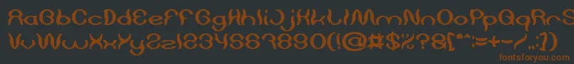 Psychedelic Bold-Schriftart – Braune Schriften auf schwarzem Hintergrund