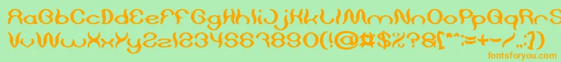 Fonte Psychedelic Bold – fontes laranjas em um fundo verde
