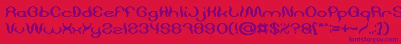 Psychedelic Bold Font – Purple Fonts on Red Background