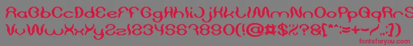 Czcionka Psychedelic Bold – czerwone czcionki na szarym tle