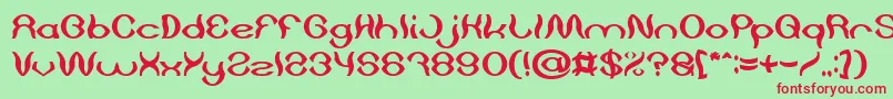 Psychedelic Bold Font – Red Fonts on Green Background