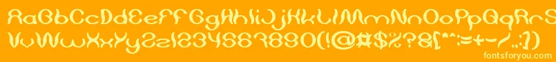 Psychedelic Bold Font – Yellow Fonts on Orange Background