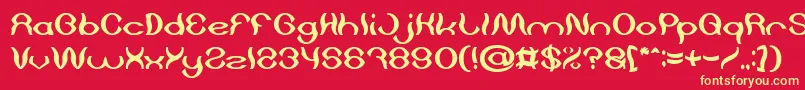 Psychedelic Bold Font – Yellow Fonts on Red Background