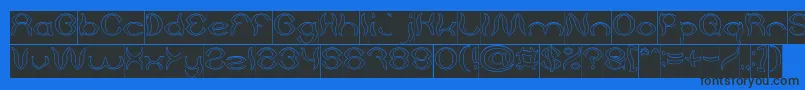 Psychedelic Hollow Inverse Font – Black Fonts on Blue Background