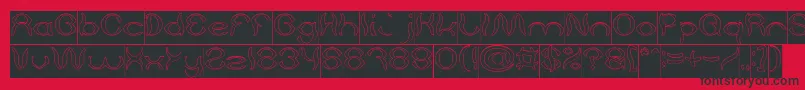 Psychedelic Hollow Inverse Font – Black Fonts on Red Background