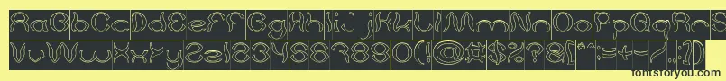 Psychedelic Hollow Inverse Font – Black Fonts on Yellow Background