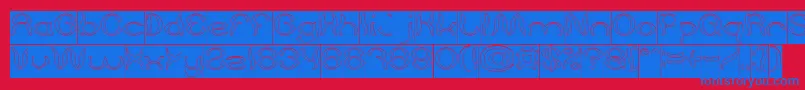 フォントPsychedelic Hollow Inverse – 赤い背景に青い文字