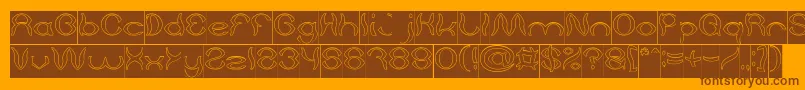 fuente Psychedelic Hollow Inverse – Fuentes Marrones Sobre Fondo Naranja