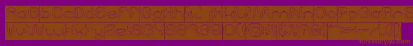 Psychedelic Hollow Inverse Font – Brown Fonts on Purple Background