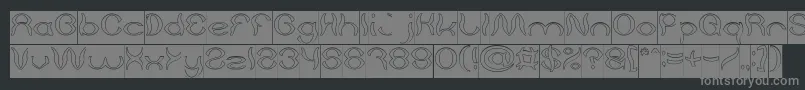 フォントPsychedelic Hollow Inverse – 黒い背景に灰色の文字