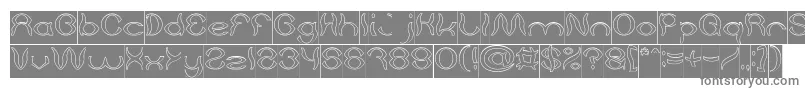 Psychedelic Hollow Inverse-Schriftart – Graue Schriften